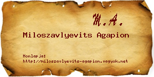 Miloszavlyevits Agapion névjegykártya